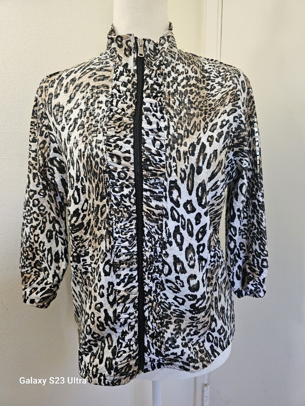 Leopard Print Zip-Front Jacket